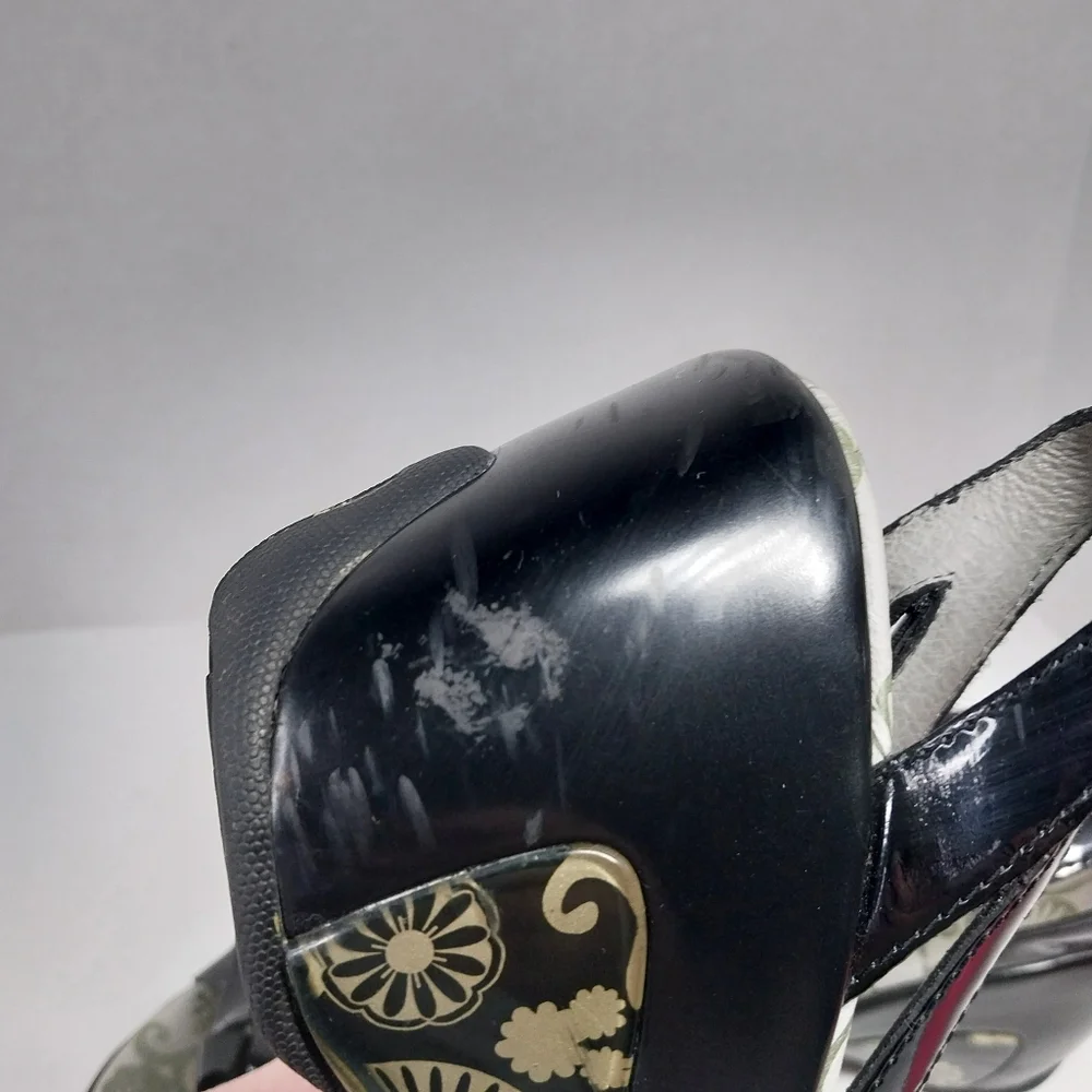 Jambu Sport Wedge Camden Size 9 M Glossy Black T-Strap Sandals Shoes - Picture 12 of 13